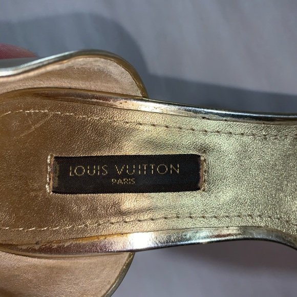 authentic LOUIS VUITTON size 35.5 metallic sandals - Picture 4 of 15